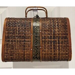 Wooden Vintage Unique Handbag With Metal Latch Purse